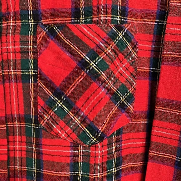1960s Game and Lake Red Loop Button Up Shirt Buffalo Plaid 100% Wool - Picture 8 of 17